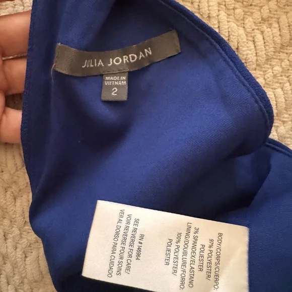 Julia Jordan Cobalt Blue Halter Jumpsuit - Picture 7 of 8